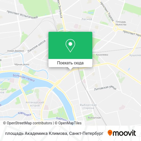 Карта площадь Академика Климова