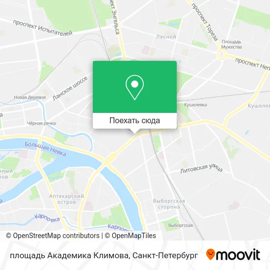 Карта площадь Академика Климова
