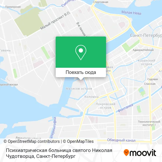 Карта Психиатрическая больница святого Николая Чудотворца