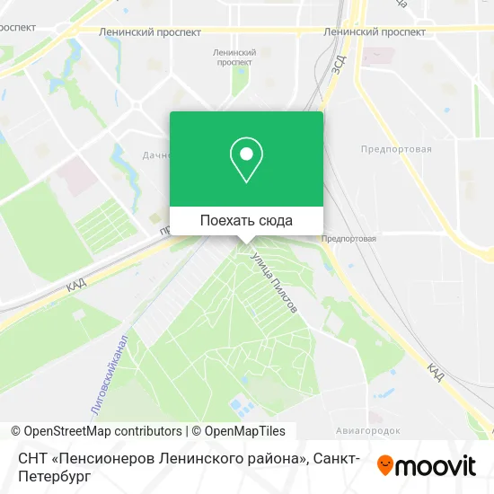 Карта СНТ «Пенсионеров Ленинского района»
