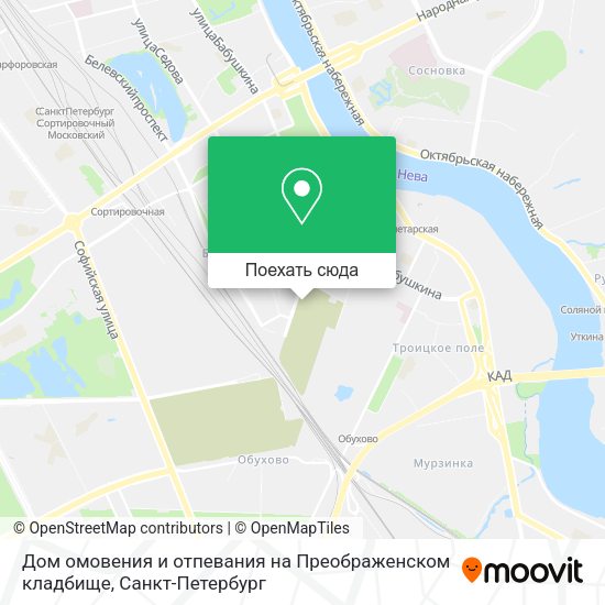 Карта Дом омовения и отпевания на Преображенском кладбище
