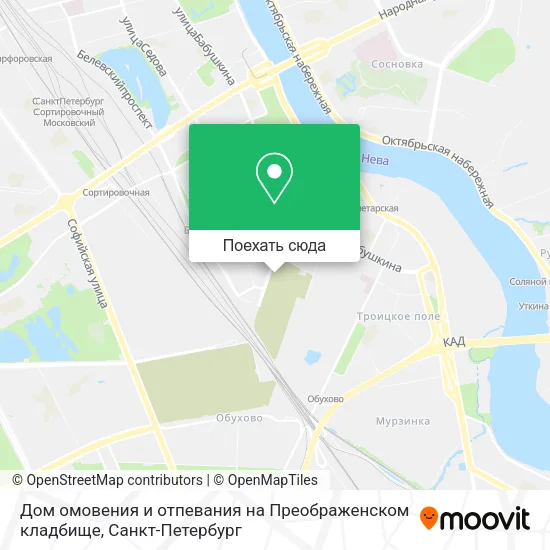 Карта Дом омовения и отпевания на Преображенском кладбище