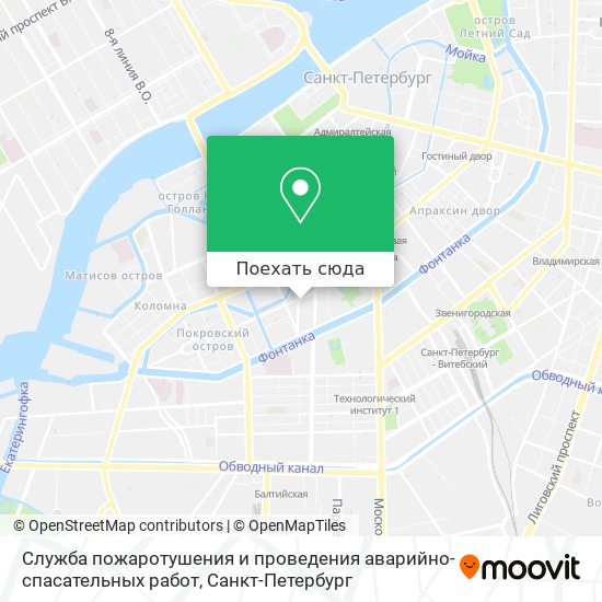 Карта Служба пожаротушения и проведения аварийно-спасательных работ