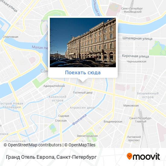 Карта Гранд Отель Европа