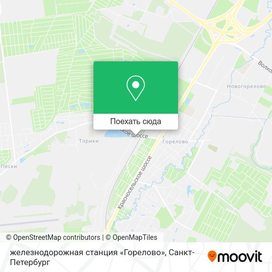Карта железнодорожная станция «Горелово»