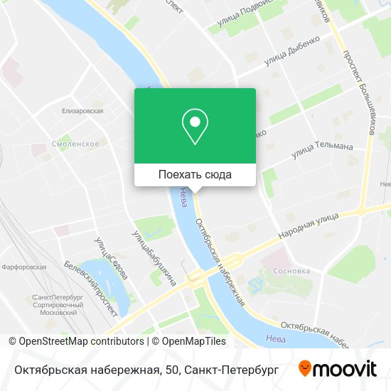 Карта Октябрьская набережная, 50
