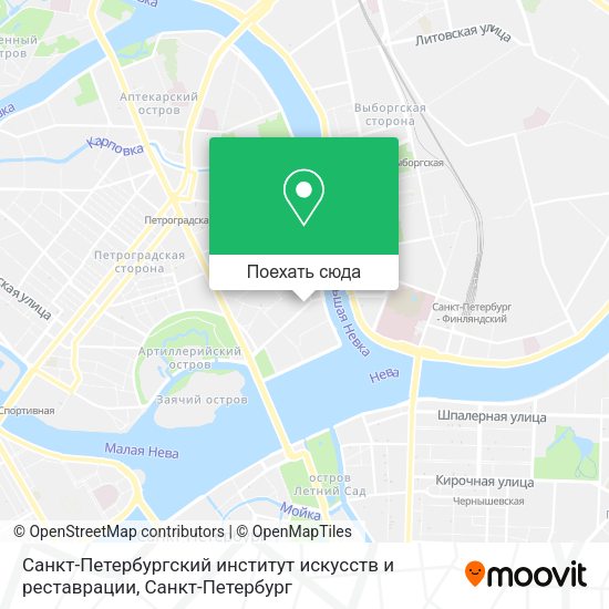 Карта Санкт-Петербургский институт искусств и реставрации