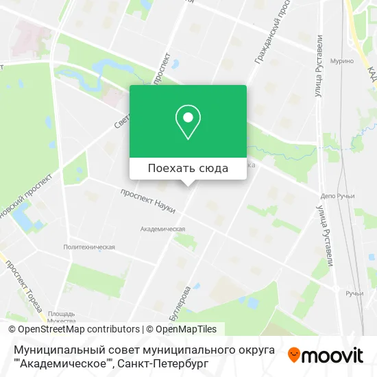 Карта Муниципальный совет муниципального округа ""Академическое""