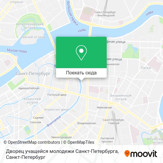 Карта Дворец учащейся молодежи Санкт-Петербурга