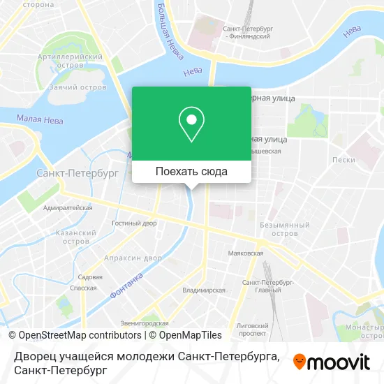Карта Дворец учащейся молодежи Санкт-Петербурга