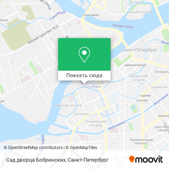 Карта Сад дворца Бобринских