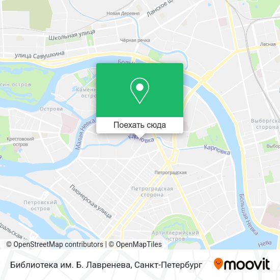 Карта Библиотека им. Б. Лавренева