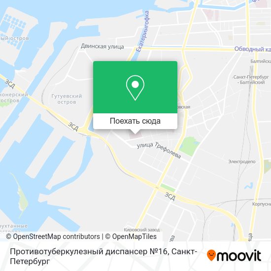 Карта Противотуберкулезный диспансер №16