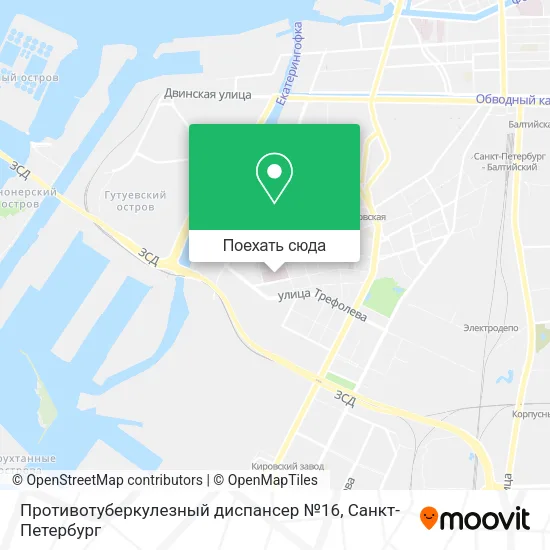 Карта Противотуберкулезный диспансер №16