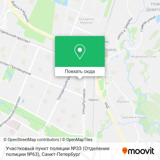 Карта Участковый пункт полиции №33 (Отделение полиции №63)