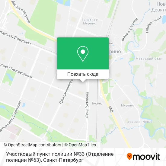 Карта Участковый пункт полиции №33 (Отделение полиции №63)