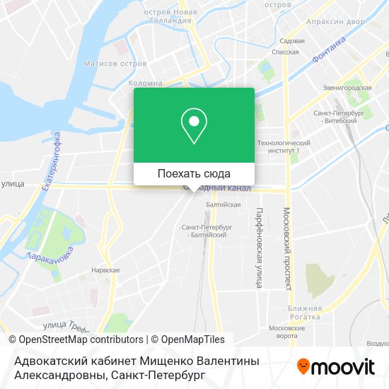 Карта Адвокатский кабинет Мищенко Валентины Александровны
