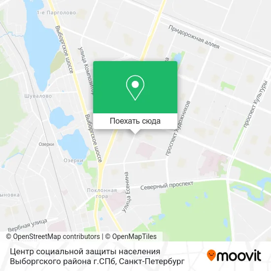 Карта Центр социальной защиты населения Выборгского района г.СПб