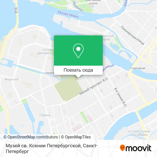 Карта Музей св. Ксении Петербургской