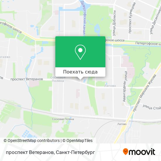 Проспект ветеранов санкт петербург карта