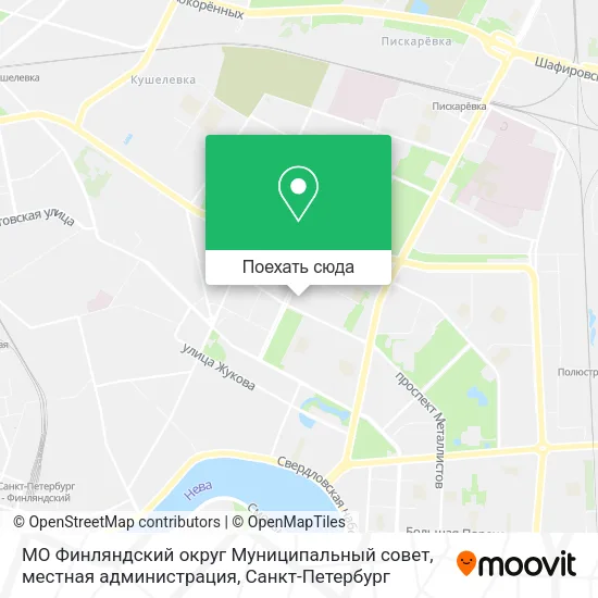 Карта МО Финляндский округ Муниципальный совет, местная администрация