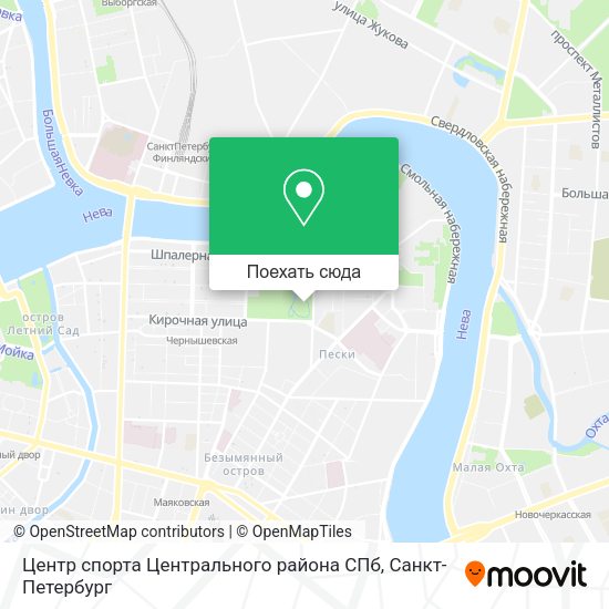 Карта Центр спорта Центрального района СПб