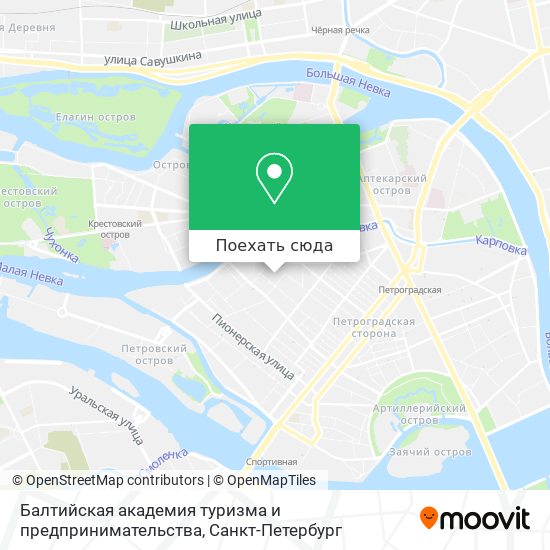 Карта Балтийская академия туризма и предпринимательства