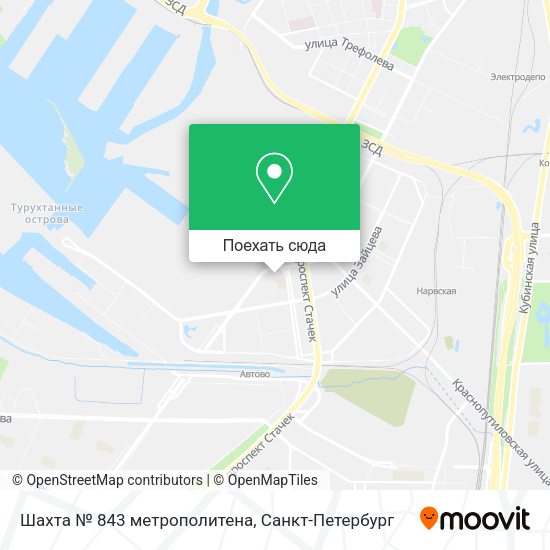 Карта Шахта № 843 метрополитена