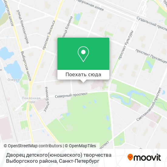 Карта Дворец детского(юношеского) творчества Выборгского района