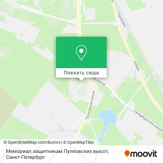 Карта Мемориал защитникам Пулковских высот
