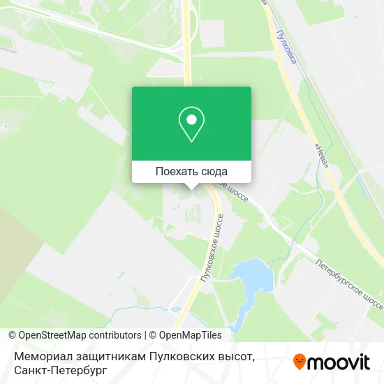 Карта Мемориал защитникам Пулковских высот