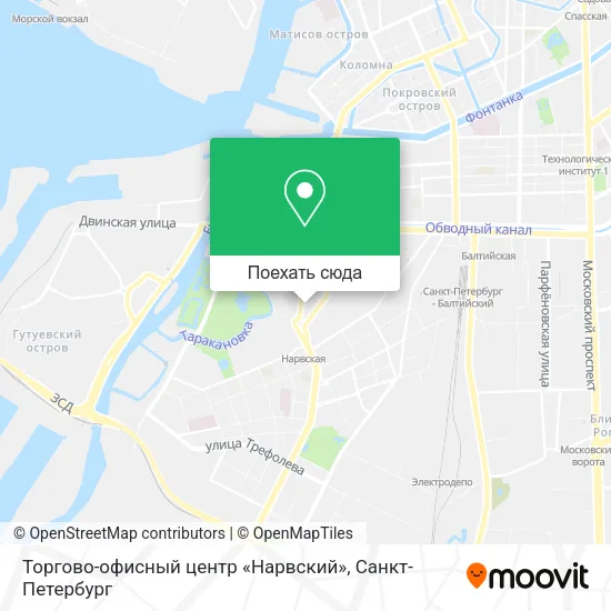 Карта Торгово-офисный центр «Нарвский»