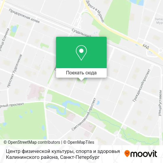 Карта Центр физической культуры, спорта и здоровья Калининского района