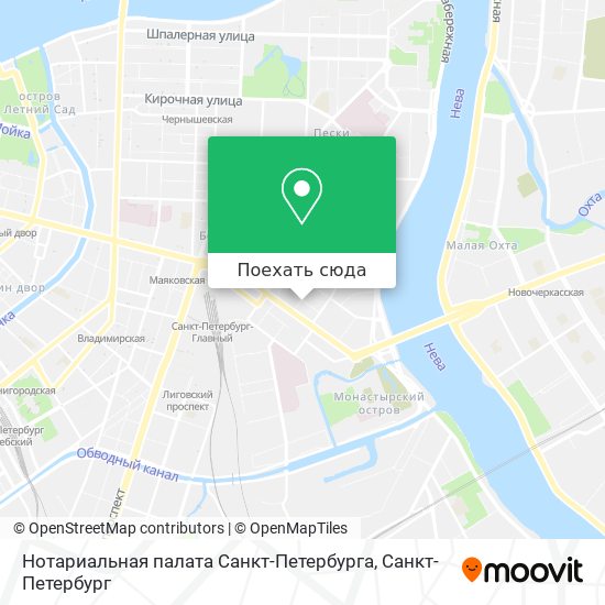Карта Нотариальная палата Санкт-Петербурга