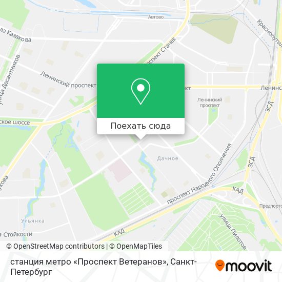 Карта станция метро «Проспект Ветеранов»