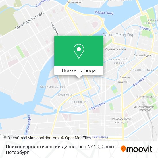 Карта Психоневрологический диспансер № 10