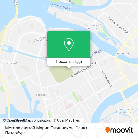Карта Могила святой Марии Гатчинской
