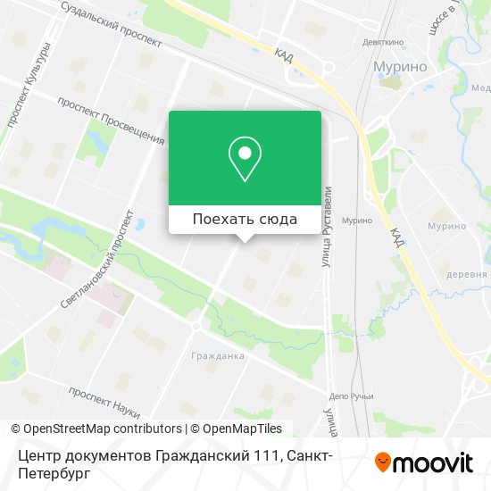 Карта Центр документов Гражданский 111