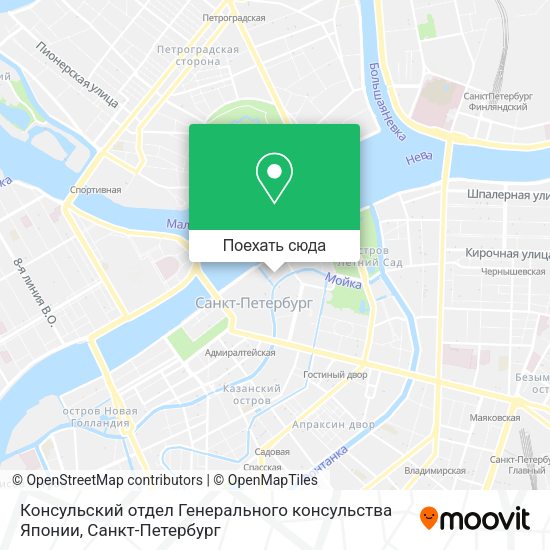 Карта Консульский отдел Генерального консульства Японии