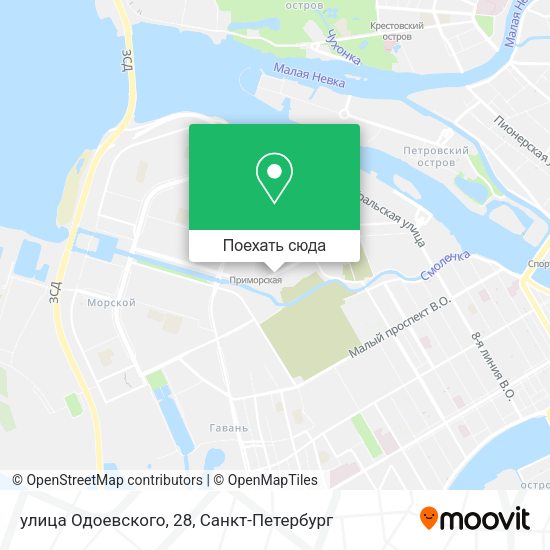 Карта улица Одоевского, 28