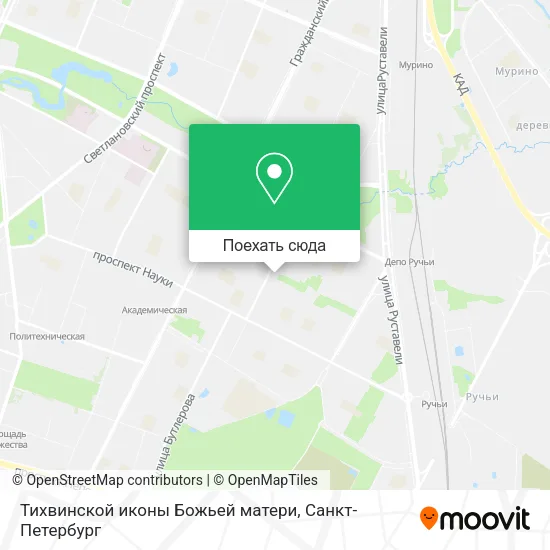 Карта Тихвинской иконы Божьей матери