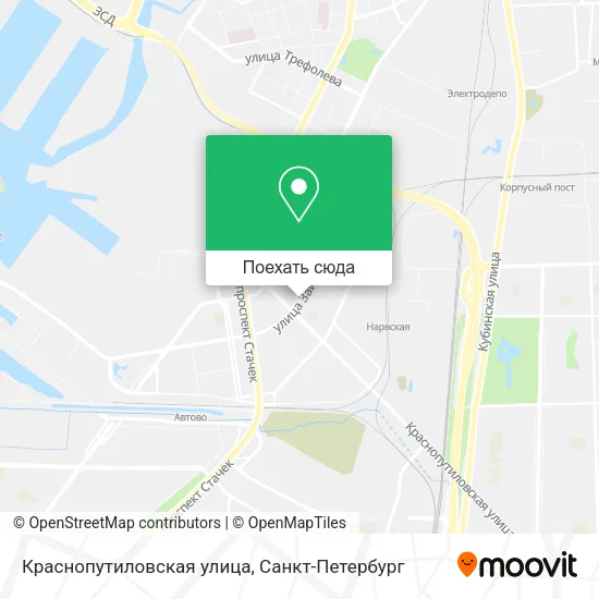 Карта Краснопутиловская улица