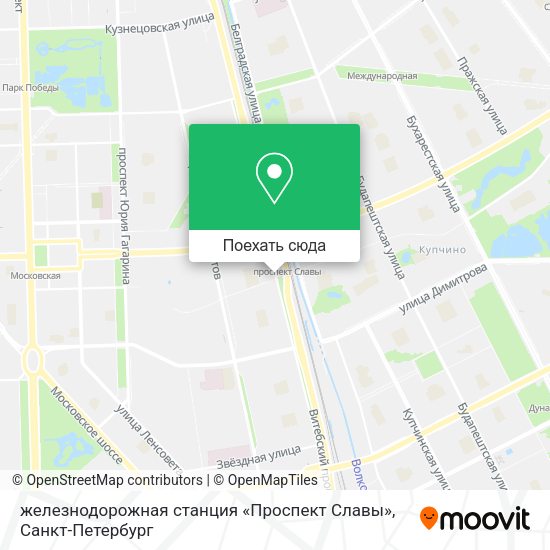 Карта железнодорожная станция «Проспект Славы»