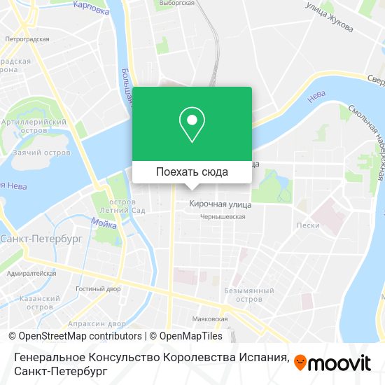 Карта Генеральное Консульство Королевства Испания