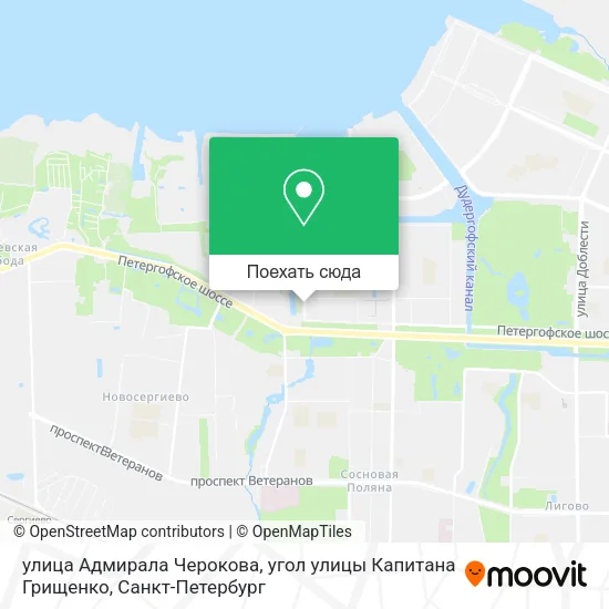Карта улица Адмирала Черокова, угол улицы Капитана Грищенко