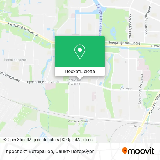 Карта проспект Ветеранов