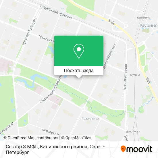 Карта Сектор 3 МФЦ Калиниского района