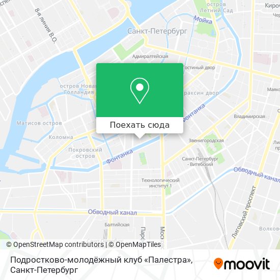 Карта Подростково-молодёжный клуб «Палестра»