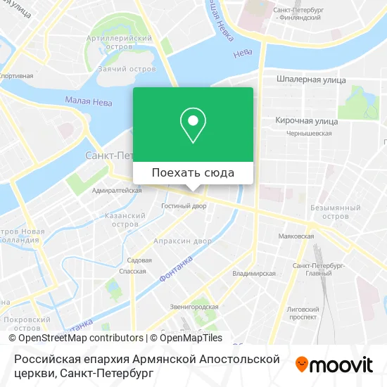 Карта Российская епархия Армянской Апостольской церкви