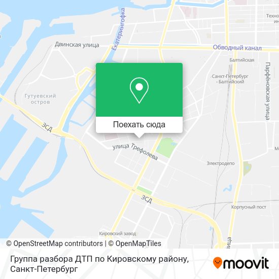Карта Группа разбора ДТП по Кировскому району